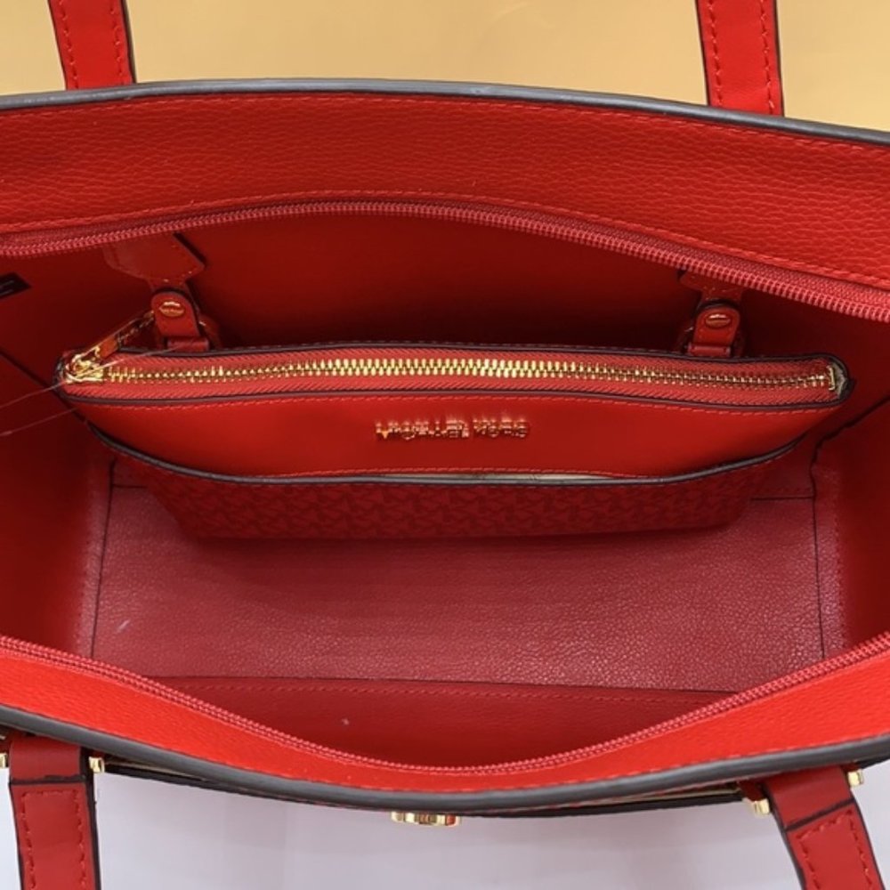 Michael Kors Maisie Large Pebbled Leather 3-in-1 Tote Bag Flame multi color - Picture 10 of 16